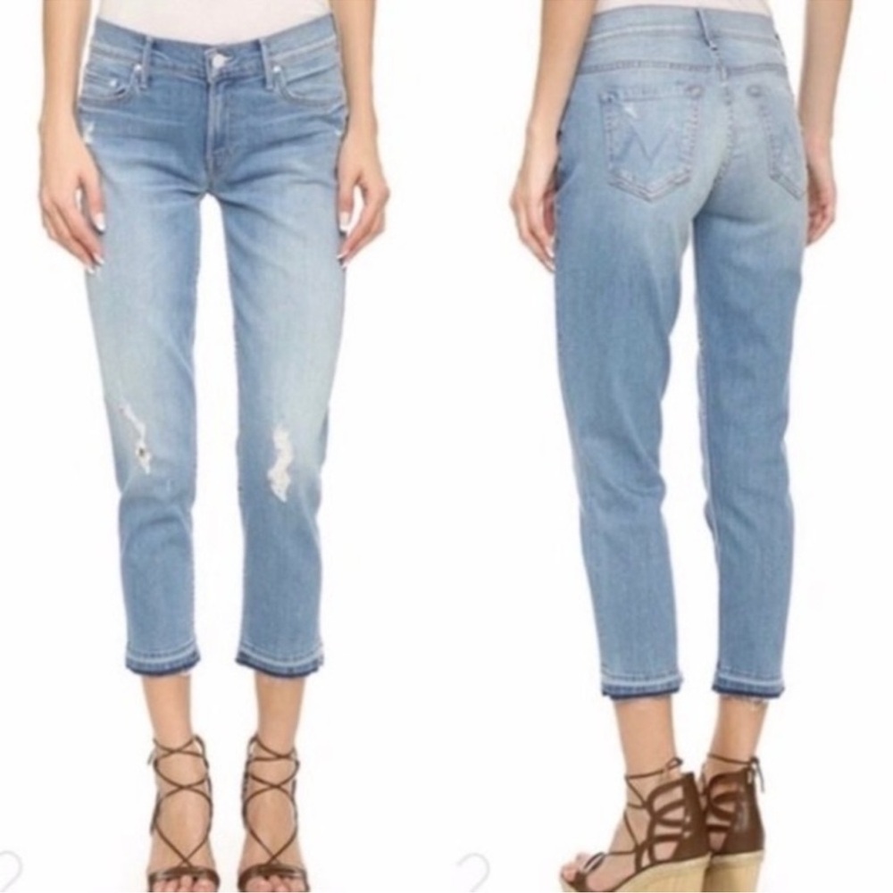Mother Denim Undone Hem Dropout Jeans in Cliffhanger
